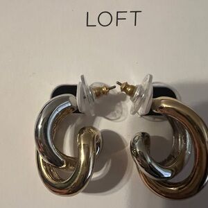 LOFT Two-Tone Gold and Silver Earrings